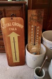 Another Royal Crown Cola Thermometer (working but numbers are faint), Pepsi Metal Thermometer Plate (not working) but still very cool piece
