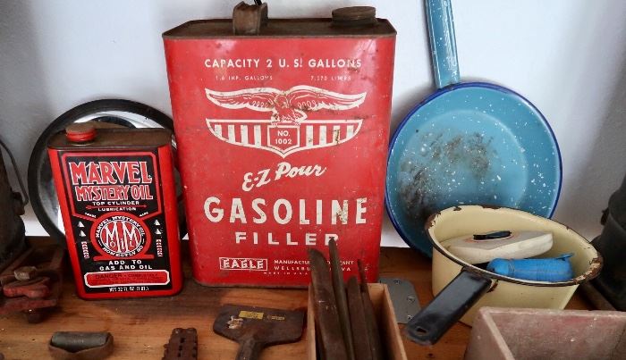 Vintage Gas Can & Enamel