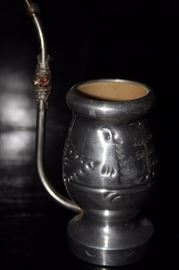 Silver over wood Cocoa cup