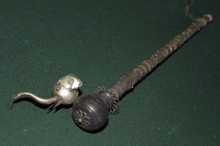 Elephant Silver Opium Pipe