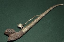 Silver & Metal Opium Pipe
