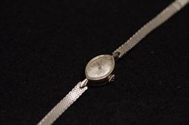 Vintage Omega 14K white gold ladies watch-minute hand needs repair