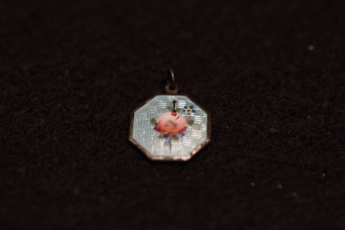 Enameled sterling pendant
