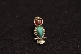 turquoise owl pin