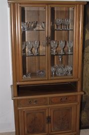 Hand Made China Cabinet with etchng-Gorgeous!! solid wood