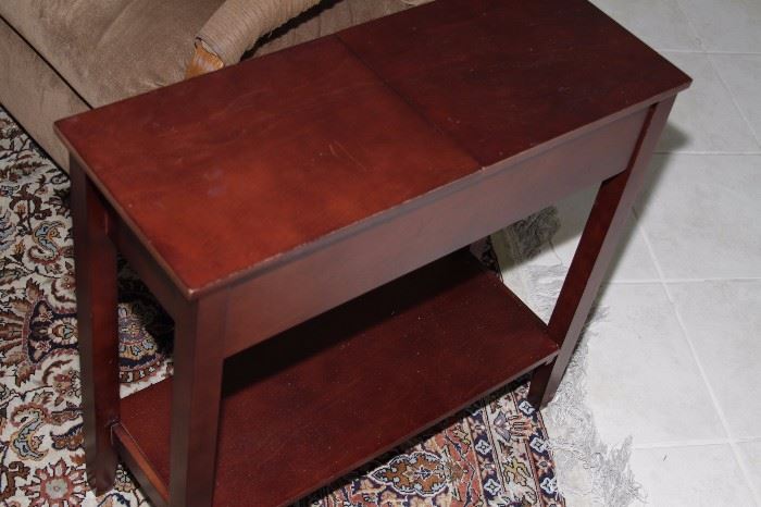 Hidden drawer side table