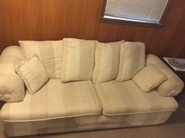 Striped sofa and love seat