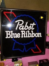 Lighted Pabst Blue Ribbon Beer Sign