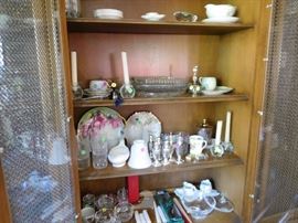 sterling  S &  P   shakers, painted  china 