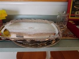 silverplate  trays