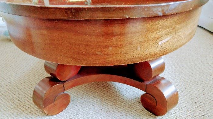 American empire mahogany oval tea table