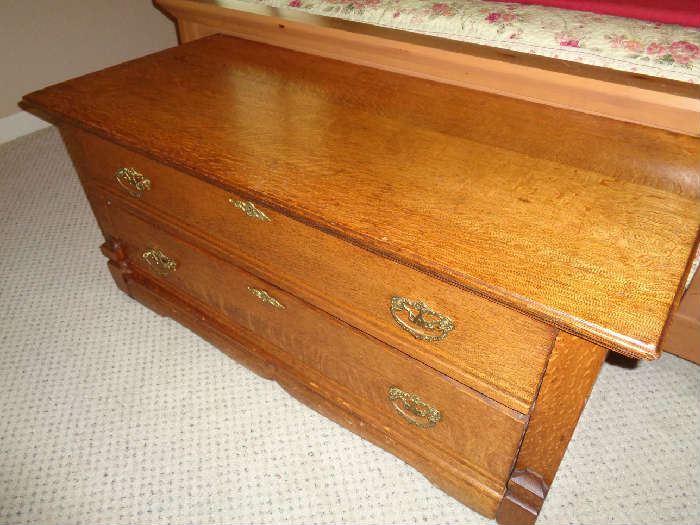vintage small floor 2 drawer chest