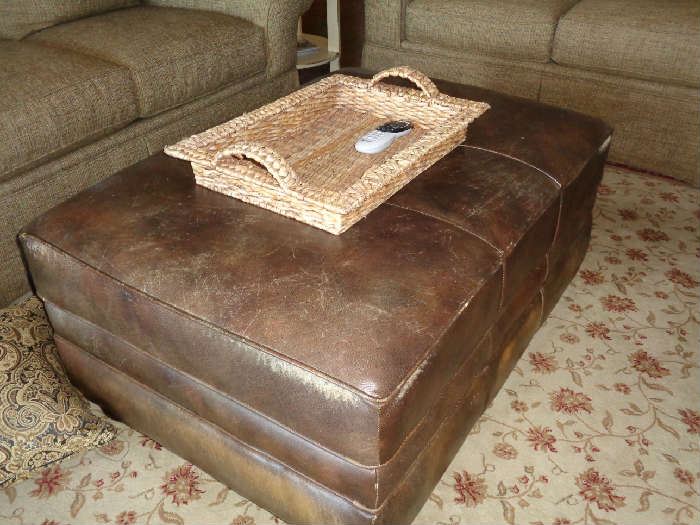 coffee table, think it is leather