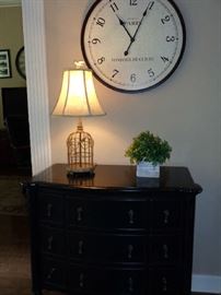 Bombay chest & a clock