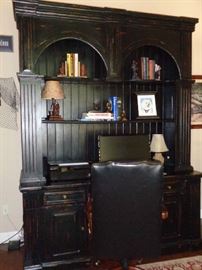 desk/bookcase, office chair