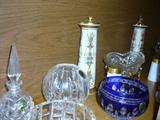 Entire china cabinet with Baccarat glass, waterford, Lalique, and more