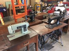 Singer, White, Necchi Sewing Machines Treadle