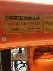 Central Hydraulics 20 Ton Shop Press