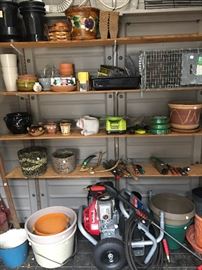 Planters, garden tools, Honda Pressure Washer