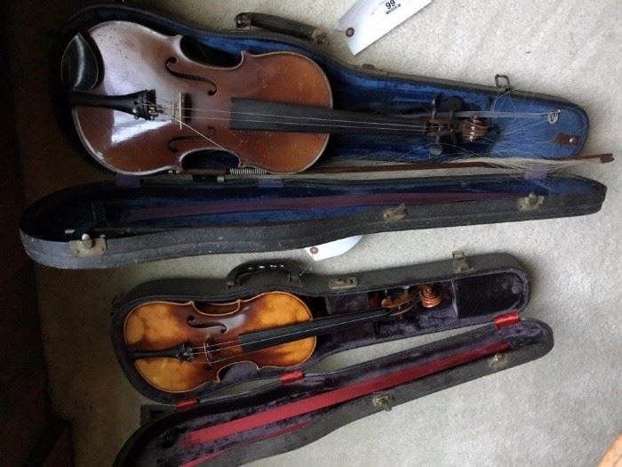 Vintage Karl Höfner Violin w/Case and Vintage Otto Brückner Violin and Case