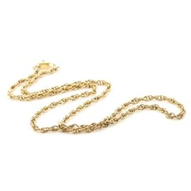 Chimento 18K Yellow Gold Clasp on Gold Plated Chain: A Chimento 18K yellow gold clasp on gold plated chain. This necklace features a double fancy link chain with an 18K yellow gold custom sliding lock clasp from Chimento.