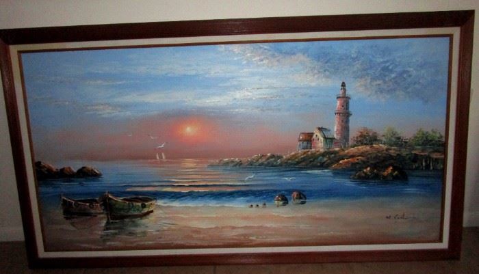 large signed oil painting