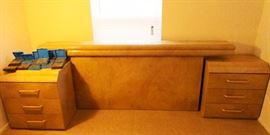 Bed Head board and 2 end tables with drawers