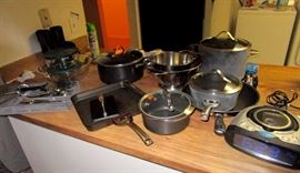 Kitchenware and CD player clock