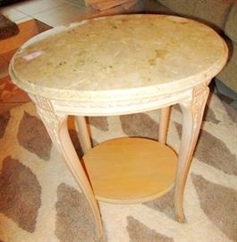 Small marble top console, display or lamp--end table