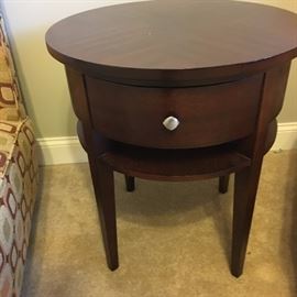 Bernhardt round occasional table with drawer