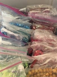 Large assortment of beads to craft jewelry 