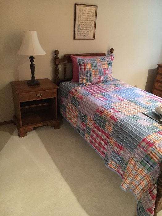 Ethan Allen twin bedroom set with Pottery Barn bedding