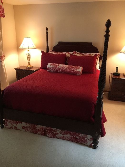 Four Poster Bed and custom and Pottery Barn bedding