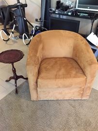 Sued barrel chair for sale asking $98 30"w x 25"d x 27"high