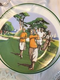 Golf luncheon set - Limoges Phillippe Deshoulieres plates