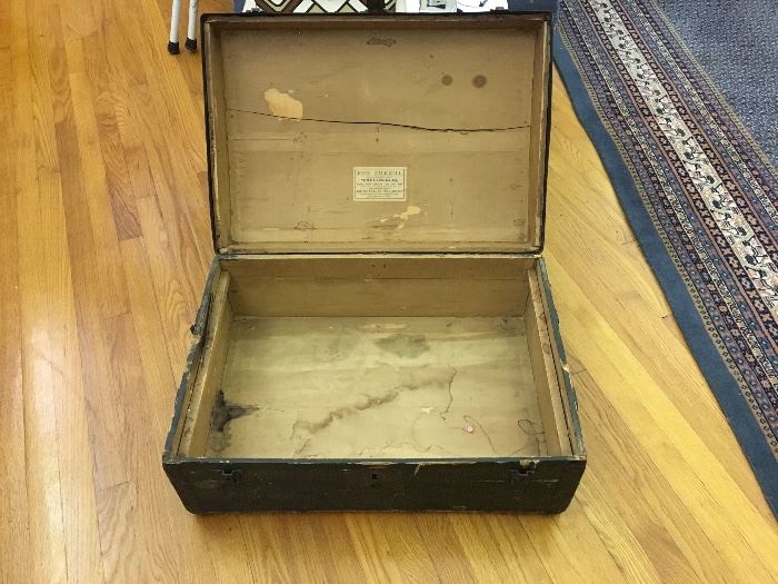 Inside of antique chest