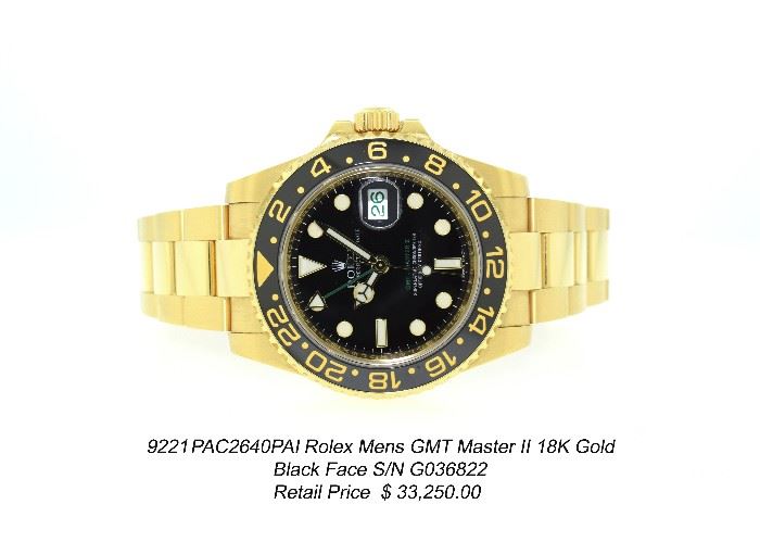 18K Gold Mens Rolex GMT