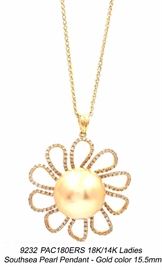 Gold Southsea Pearl Pendant 15.5mm