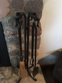 Iron fire place tools.