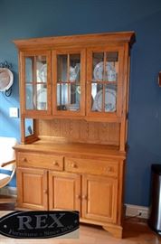 Oak step-back cupboard by REX Furniture Co.