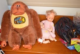 Vintage 1982 Donkey Kong plush toy; dolls; bike helmet