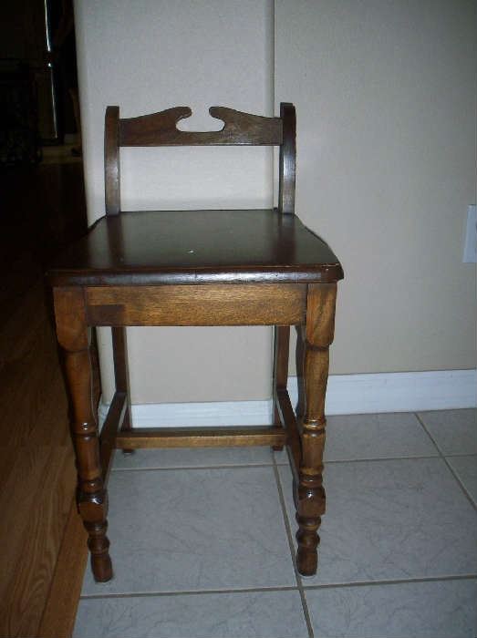 Vintage wood vanity chair