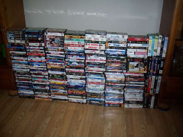VHS tapes and DVD's