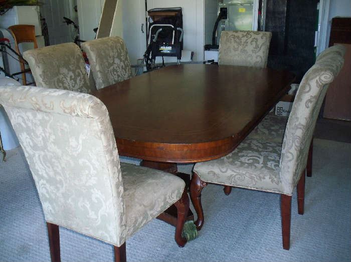 This Thomasville Table with 8 chairs and 2 leaf(s) is being offered FOR SALE NOW  - $1,000.00 or best reasonable offer. Send me an email if you are interested.