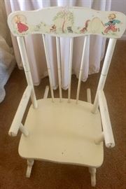 Vintage Hand painted child's rocking chair 