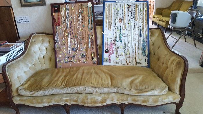 Vintage Parlor couch & more jewelry