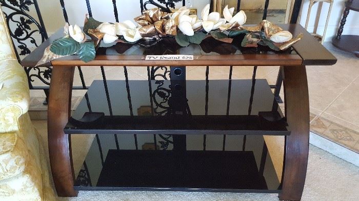 Pretty Wood & Smoked Glass TV Stand or Display Stand