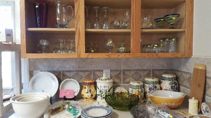 Kitchen Canisters, Vintage Pyrex Bowls, Nesting Bowls