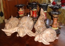 Terra cotta rabbits