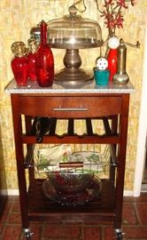 Kitchen cart with stone top